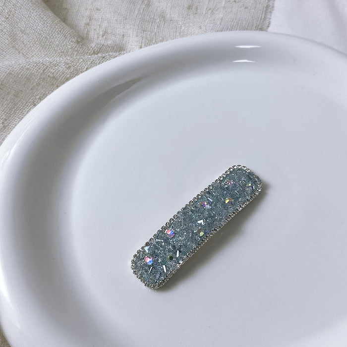 Wholesale Full Diamond Light Amethyst Hairpin Elegant Side Bangs Clip Duckbill Clip Hairpin