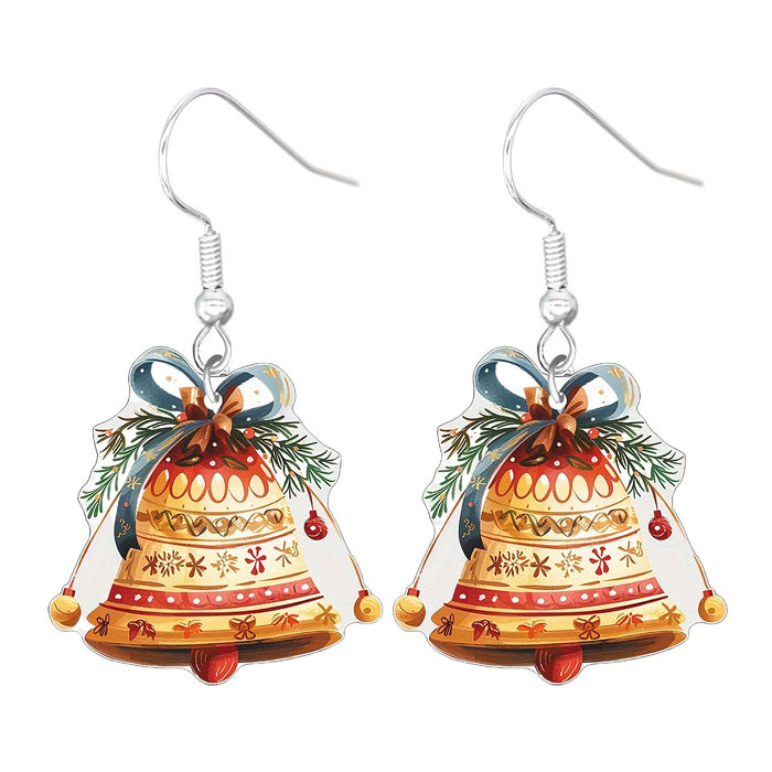 Wholesale Christmas Cartoon Earrings Cute Acrylic Pendant  Gingerbread and Animal Pattern Holiday Supplies