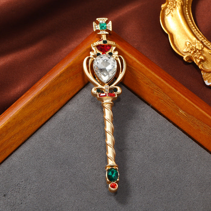 Wholesale Retro Baroque matte gold series cane bird cage Brooches Women's Small suit et pin accessories