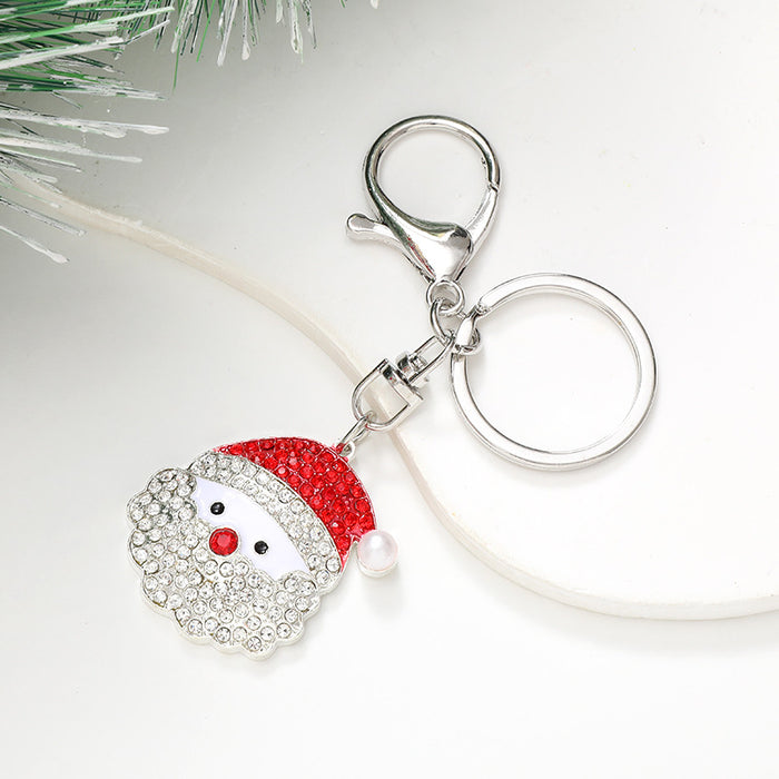 Wholesale Electroplated Metal Christmas Keychain – Gold  Pendant Gift Bag Charm