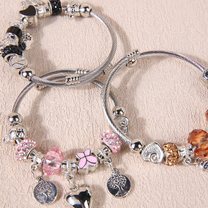 Wholesale Fashionable titanium steel bracelet, personalized pendant, crystal bracelet, versatile and high-end bracelet