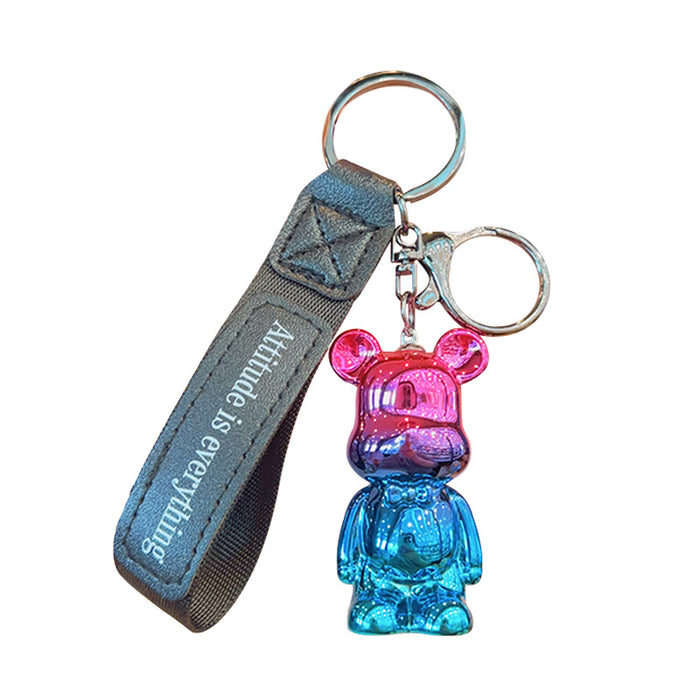 Wholesale Electroplating  bear schoolbag pendant small gift keychain accessories car key chain net red envelope bag ornaments