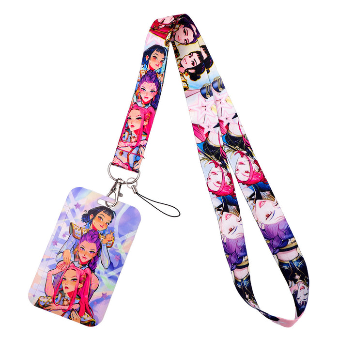 Wholesale 5 pcs KPOP Phone Lanyard Hard Case Protector Card Holder Keychain