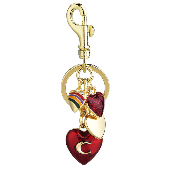 Wholesale Stylish Metal Bag Charm Keychain With Fruit Pattern And Alphabet Pendant For Car Keys And Bags