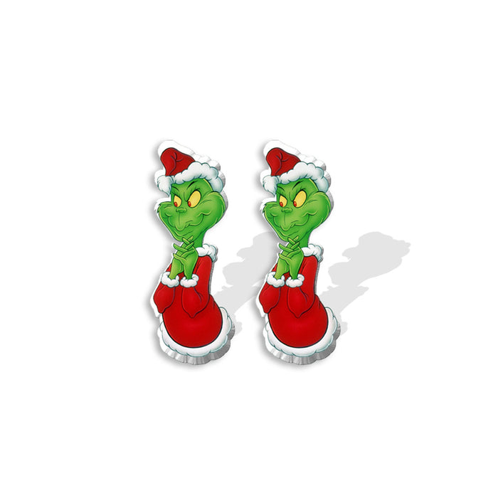 Wholesale Christmas Earrings Holiday Acrylic Christmas  Heat Shrinkable Sheet Earrings