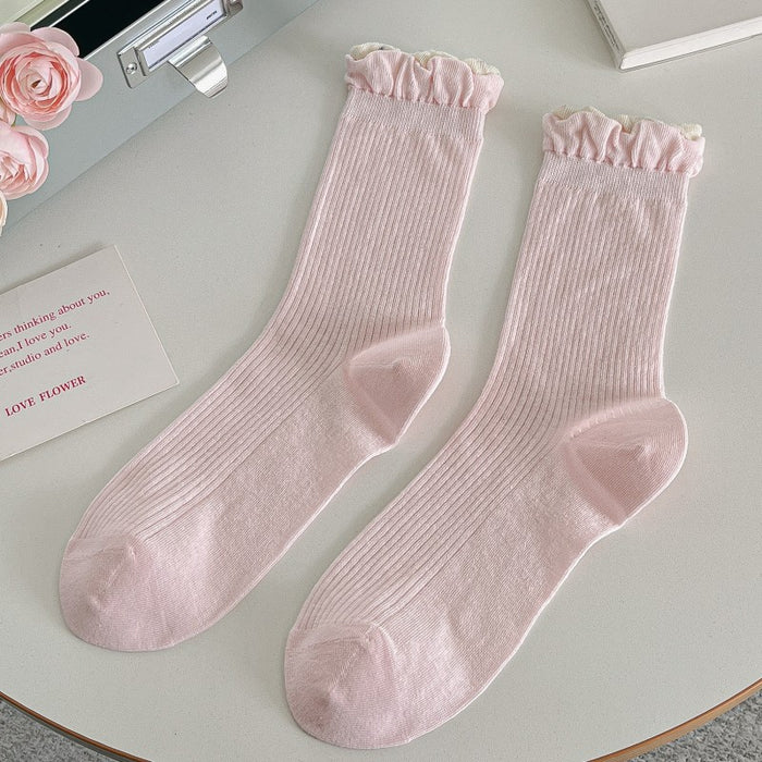 Wholesale Socks, children's thin bow, mid tube socks, versatile lace pile socks, cotton socks