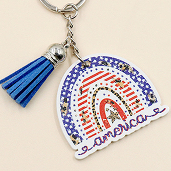 Wholesale Rainbow Independence Day Acrylic Keychain JDC-KC-XYan009