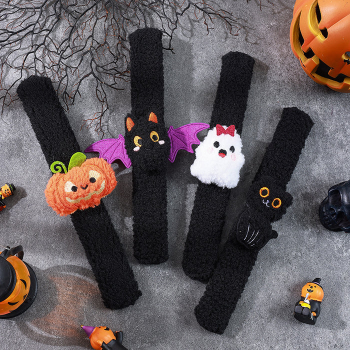 Wholesale Snap Bracelets Plush Cloth Pumpkin Ghost Design Party Favors Gift Decorative Accents