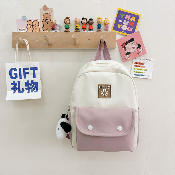 Wholesale Children' s Bag Fashion Oxford Cloth Contrast Backpack Kindergarten Baby School Season Schoolbag