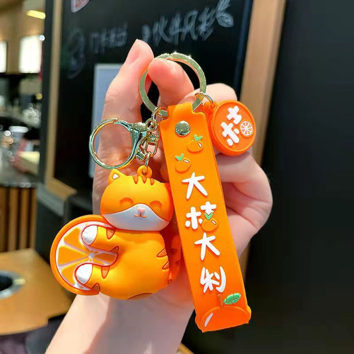 Wholesale Cat Keychain Pendant Cute Cartoon Couple Backpack Keyring Simple Car Hanging Decoration