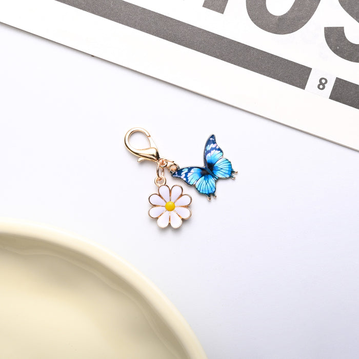 Wholesale Colorful enamel butterfly and  keychains