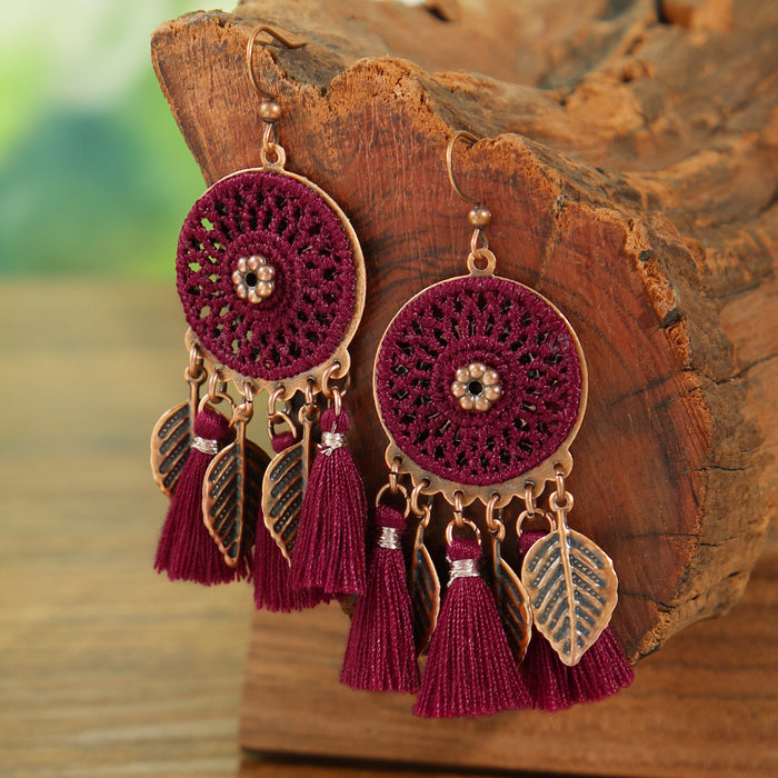 Wholesale Zinc Alloy Bohemian Tassel Earrings - Trendy Fashion Jewelry