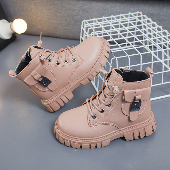 Wholesale A Pair/ Girls' Fashionable Short Boots Winter New Styles Versatile Martin Boots JDC-KS-SB001