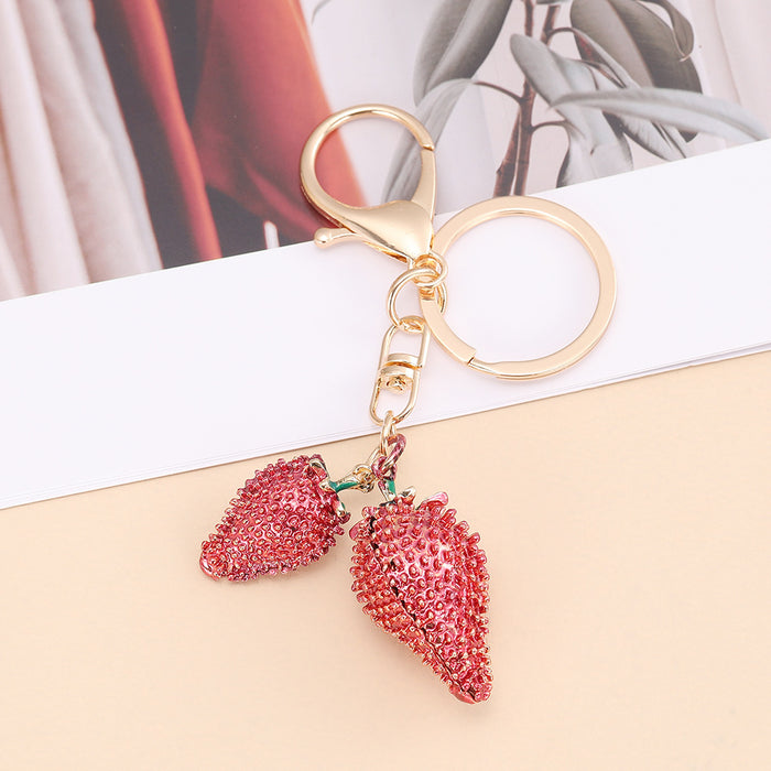Wholesale Fruit Shaped Metal Keychain Decorative Bag Charm MOQ≥2