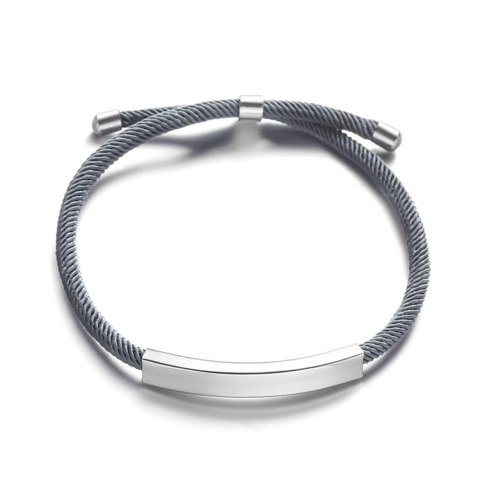 Wholesale Stainless steel Braided rope adjustable bracelet all-match