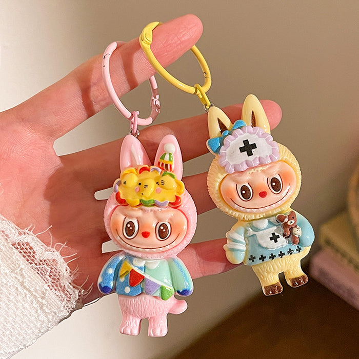 Wholesale Cartoon Plush Resin Keychain  School Bag Pendant Accessories