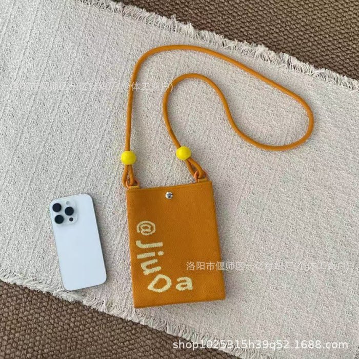 Wholesale Knitted Crossbody Bag with Rope and Beads Cute Phone Purse MOQ≥3