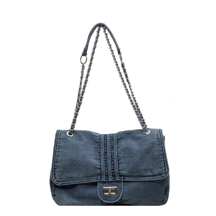 Wholesale Denim Large Capacity Chain Shoulder Bag JDC-SD-ZuoDu001