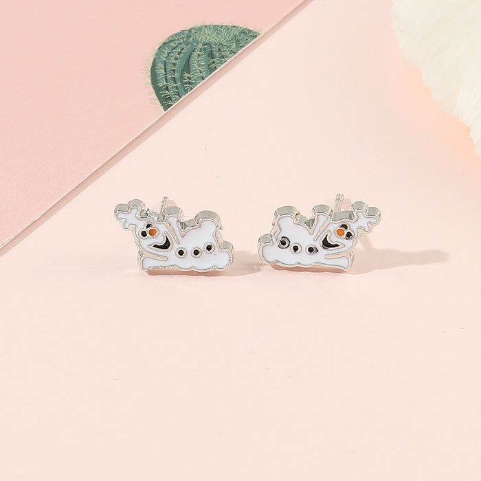 Wholesale Christmas Cartoon Romantic Snowman Earrings