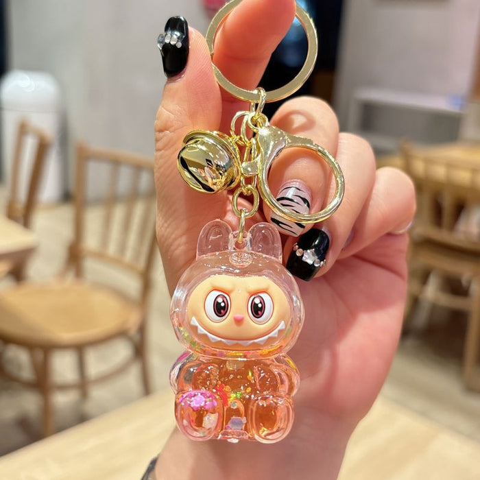 Wholesale acrylic rab cloth quicksand key chain pendant  key chain gift