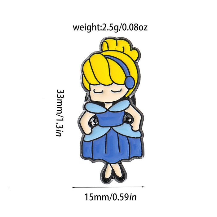 Wholesale Cartoon Mouse Princess Brooch Cute Metal Badge Pin For Clothing Trendy DIY Accessory For Resale