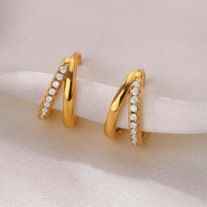Wholesale Stainless Steel Fashion Simple Gold-plated Oil Drop Earrings