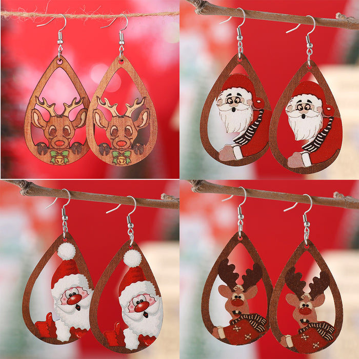 Wholesale Christmas Santa Elk  Pendant Earrings