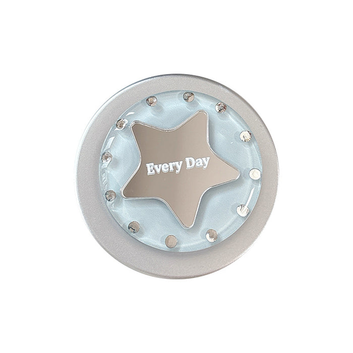Wholesale Simple Star Design Desktop Retractable Phone Holder with Rhinestone Mirror