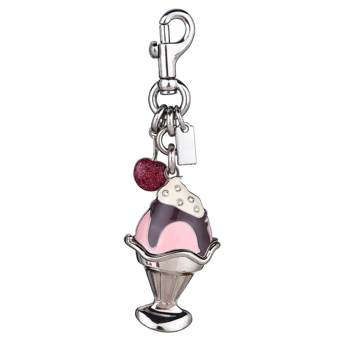 Wholesale 3D Ice Cream Keychain Bag Charm Titanium Steel Gold Tone Cute Dessert Pendant Chic Women S Purse Accessory Gift