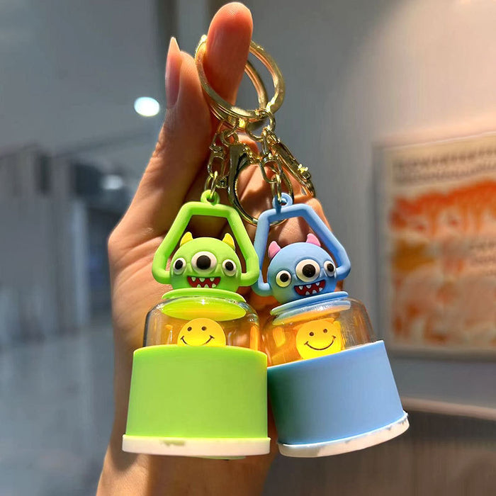 Wholesale Lighted Monster Silicone Cartoon Keychain JDC-KC-QingYun002