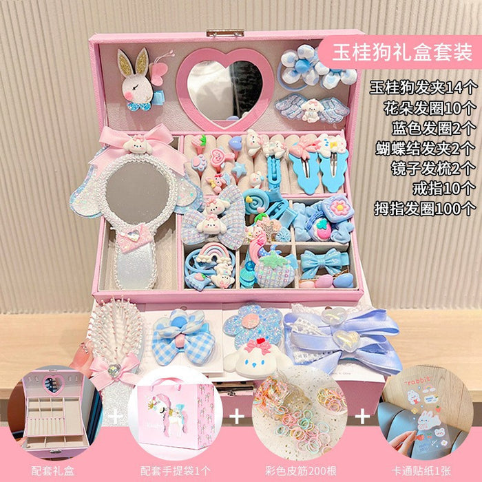 Wholesale Children' s New Headwear Girl Birthday Gift Jewelry Box Princess Girl Hair Accessories Set Gift Box Baby Hair Clip
