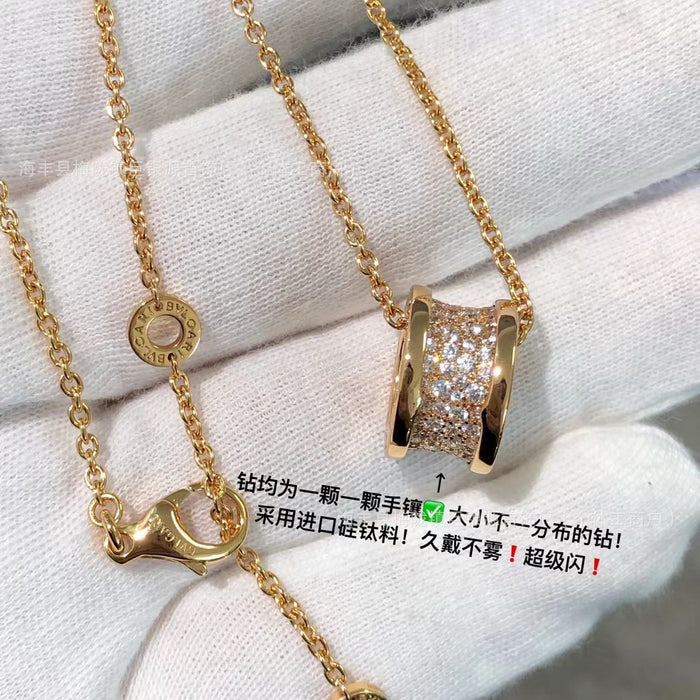 Wholesale Cnc High Version Large Waist Necklace Women's All-match18k Rose Gold Plated Full Diamond Small Waist Clavicle Chain