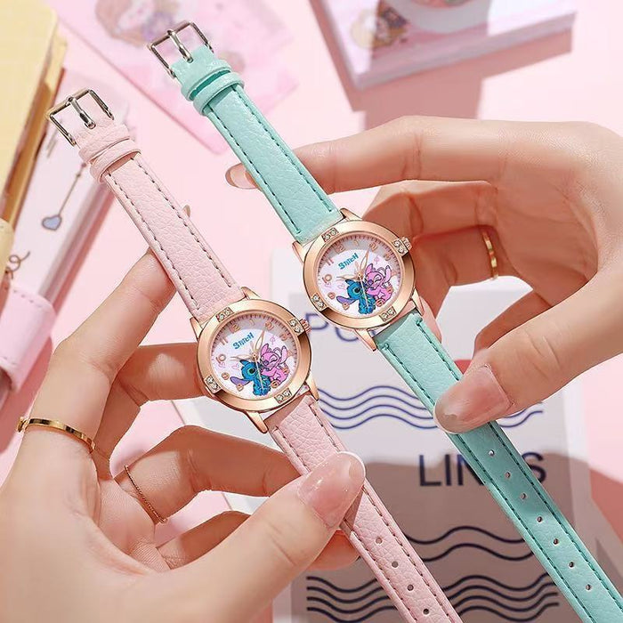 Wholesale Diamond Studded Leather Strap cartoon Watch Women's Quartz