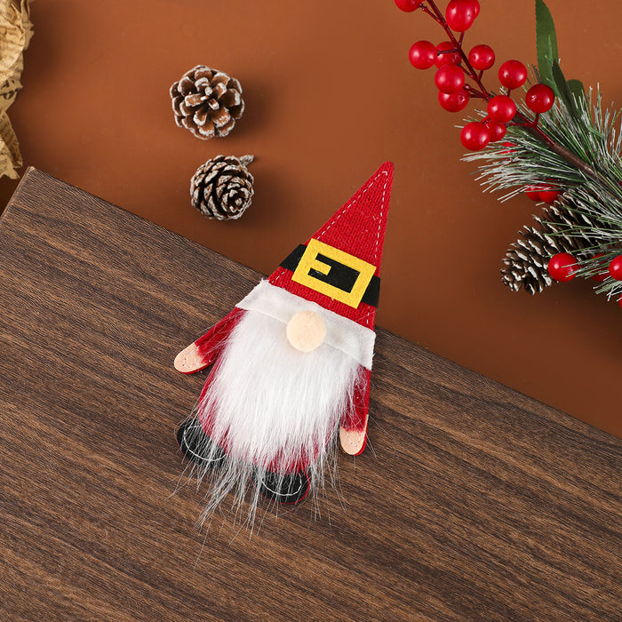 Wholesale Felt Cloth Knife and Fork Set Faceless Elderly Knife and Fork Set Decoration Christmas Home Table Decorations