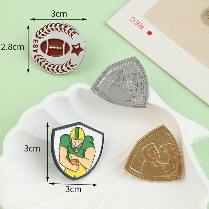 Wholesale Football paint commemorative badge football sports schoolbag decoration alloy brooch