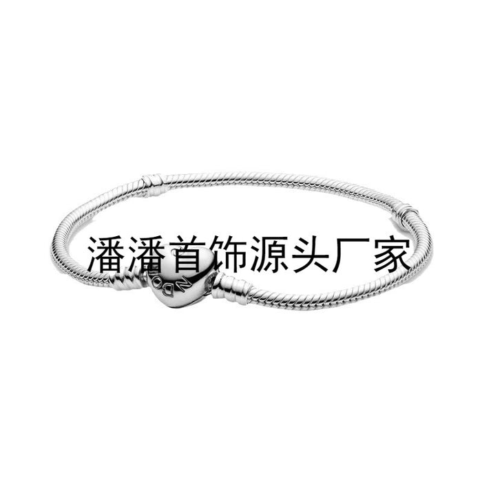 Wholesale Diamond Heart Silver Bracelet Beads JDC-BT-JYY006