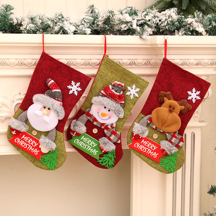 Wholesale Christmas socks gift bag children' s candy bag cartoon gift bag letter card Christmas socks