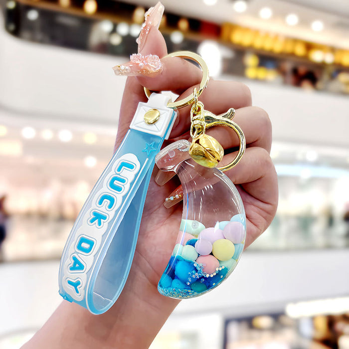 Wholesale Acrylic Banana Quicksand Bottle Keychain JDC-KC-SuXC006