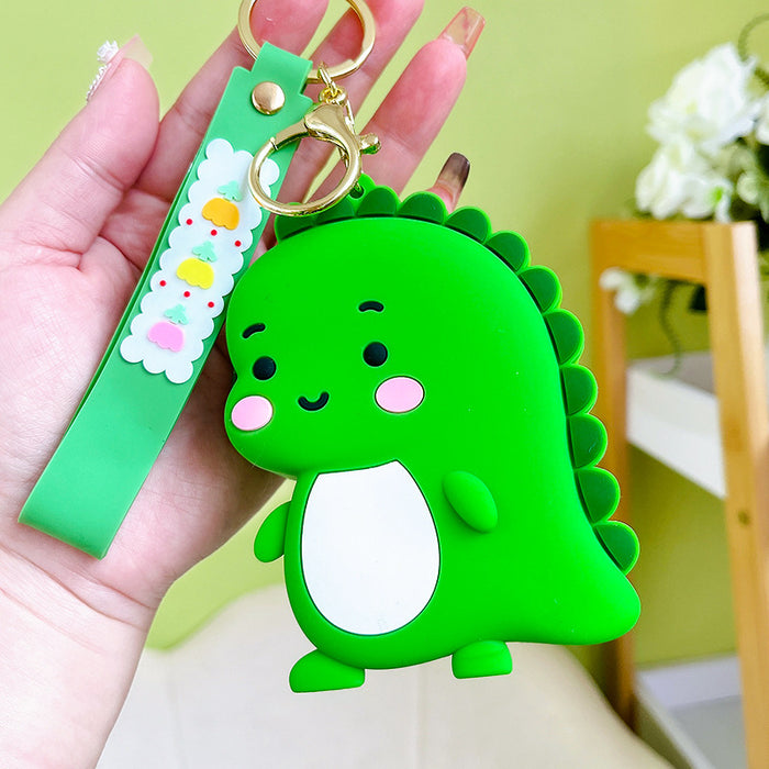 Wholesale Dinosaur silicone zero wallet key chain small wallet car key pendant mini storage bag pendant