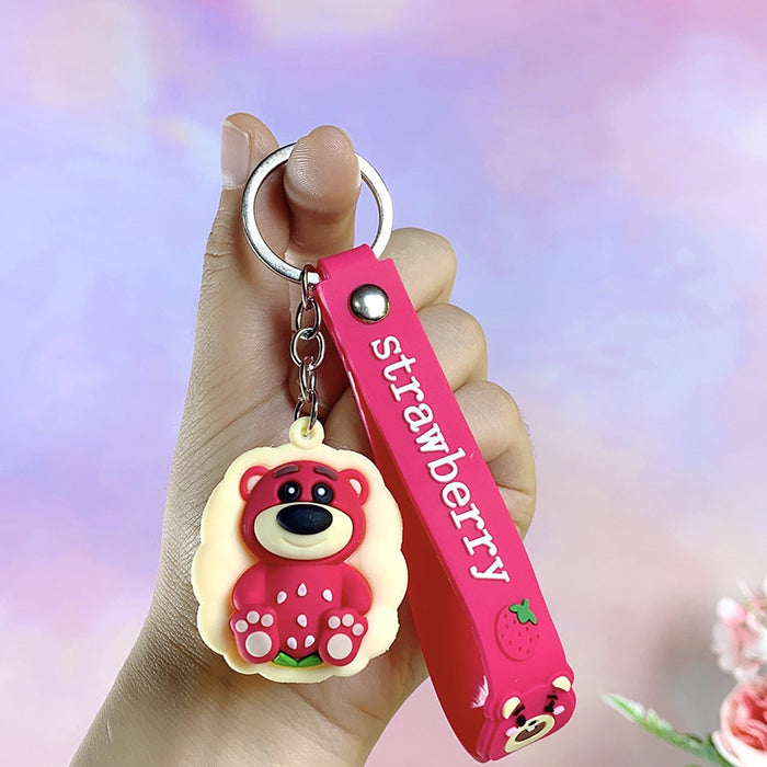 Wholesale Cartoon  bear keychain cute key chain doll claw  silicone key pendant car bag ornaments