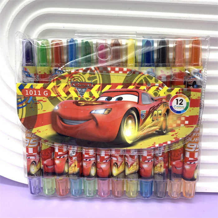 Wholesale Cartoon Cute Spinning Crayons 12 Color Oil Pastel Painting Brushes (S) JDC-CY-YunL001