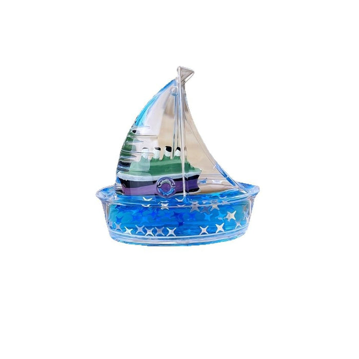 Wholesale Creative Floating Cartoon  Decompression Liquid Sailing Crafts Ornaments Transparent Oil Leakage Acrylic Gift