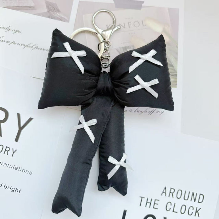 Wholesale  Simple Pink Plaid Bow Accessories Keychain