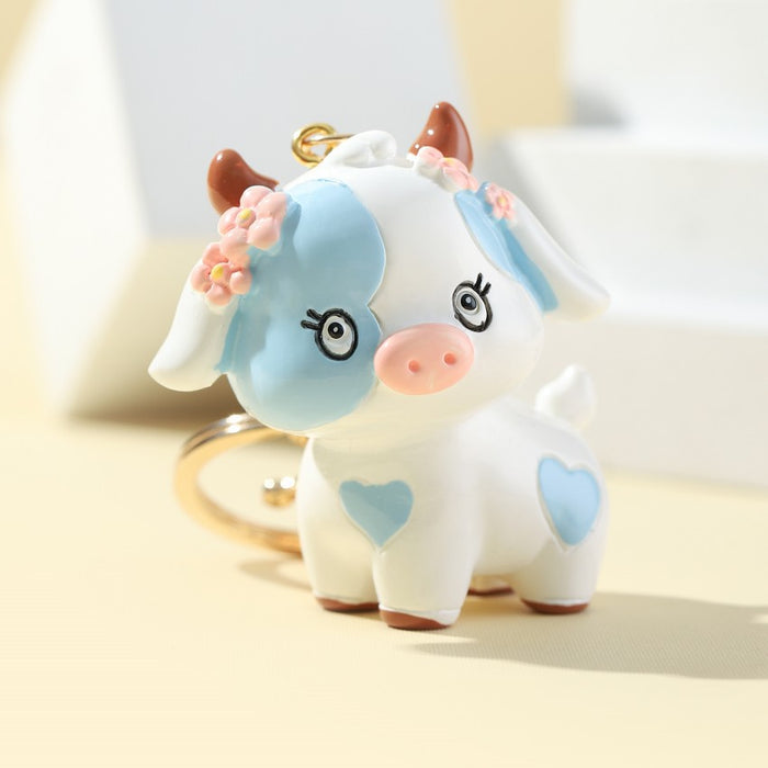 Wholesale Cartoon Cow Resin Keychain JDC-KC-RongRui047