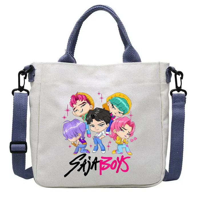 Wholesale KPOP Cartoon Print Canvas Crossbody Shoulder Bags