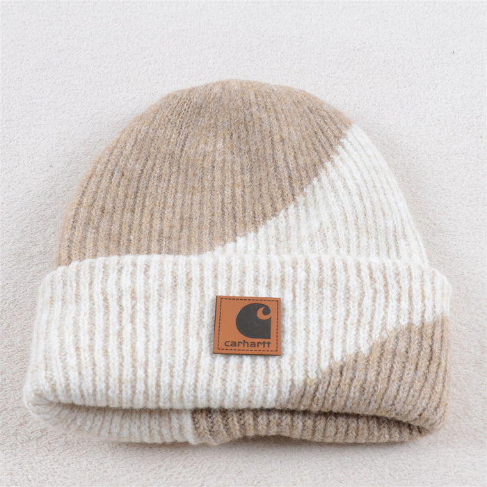 Wholesale Color-blocked Soft Autumn and Winter Knitted Beanie (F) JDC-FH-KuT019