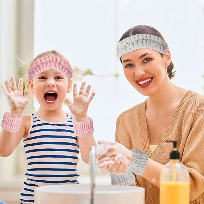 Wholesale Hairbands and Wristbands Set Hot Selling Women' s Face Wash Non-Slip Headband Pleated Hair Accessories Hairbands