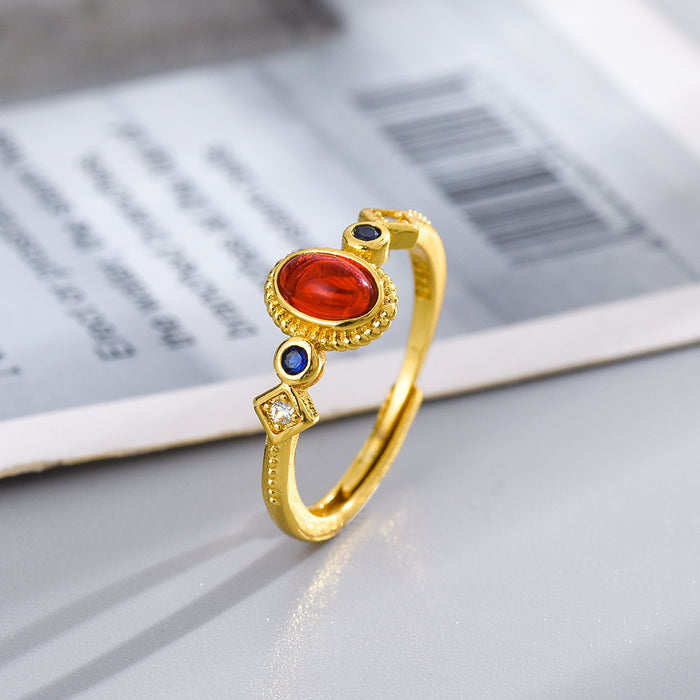 Wholesale The ring opening is exquisitely inlaid with high-end temperament and retro style