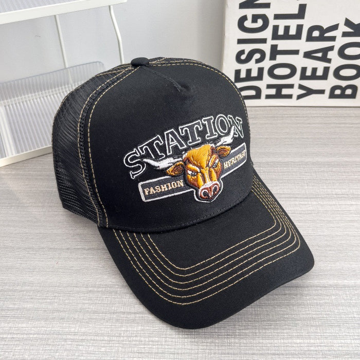 Wholesale Baseball Cap Hip-Hop Mesh Breathable Large Brim Peaked Cap for Adults