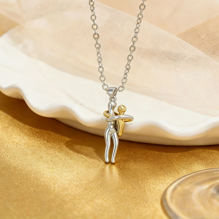 Wholesale Creative Jewelry Couple Hug Necklace For Valentine' s Day